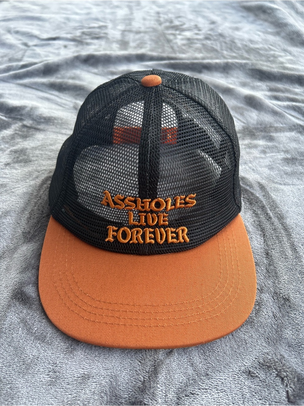 Assholes Live Forever Mens Black and Brown Logo Hat